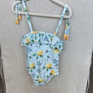 Lemon Print Kids One Piece Swimsuit (size 2T fits like 12/18 months)